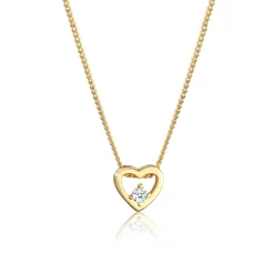 Elli "Halskette Herz Anhänger | Diamant (Weiß, 0,03 ct)< Symbol-schmuck|Herz-schmuck