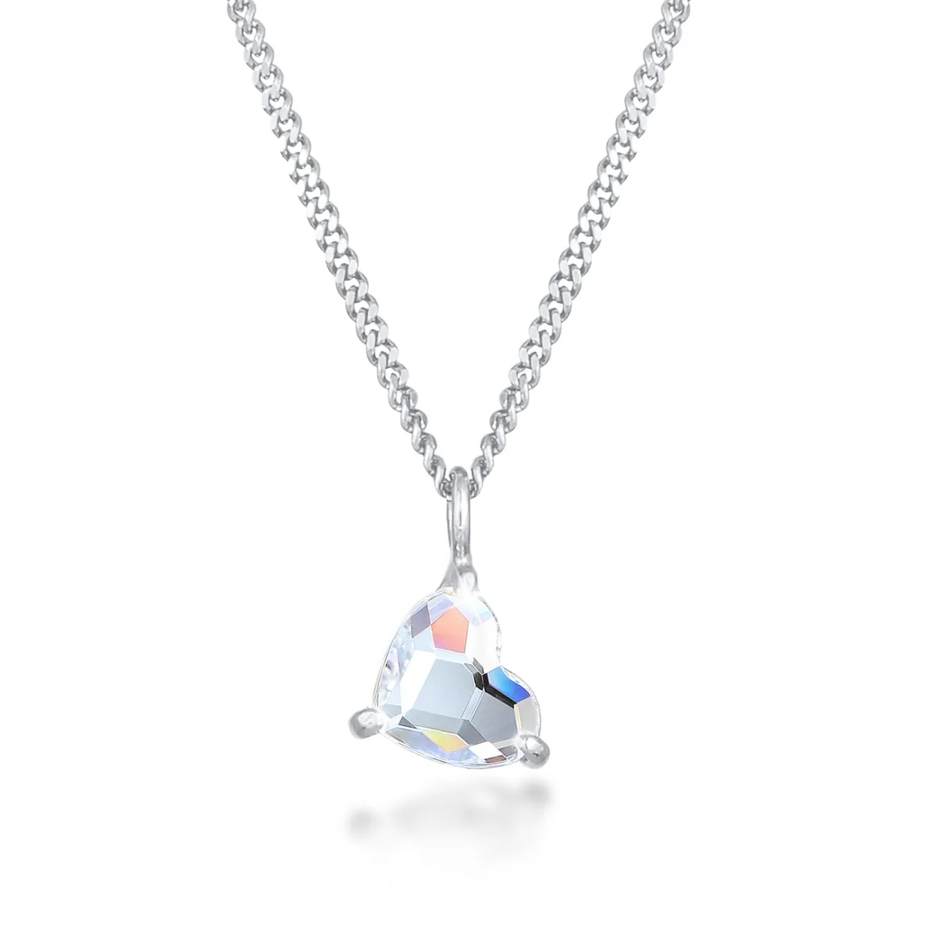 Elli "Halskette Herz Anhänger | Kristall (Weiß)< Symbol-schmuck|Herz-schmuck