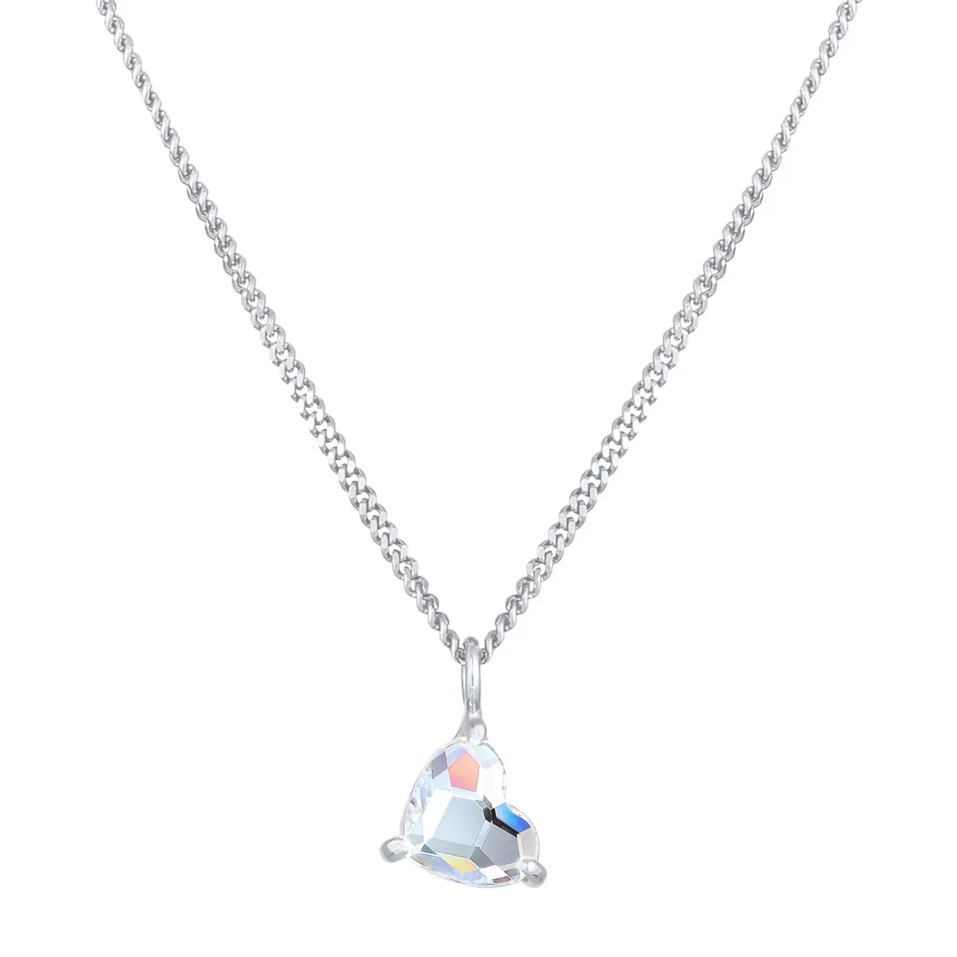 Elli "Halskette Herz Anhänger | Kristall (Weiß)< Symbol-schmuck|Herz-schmuck