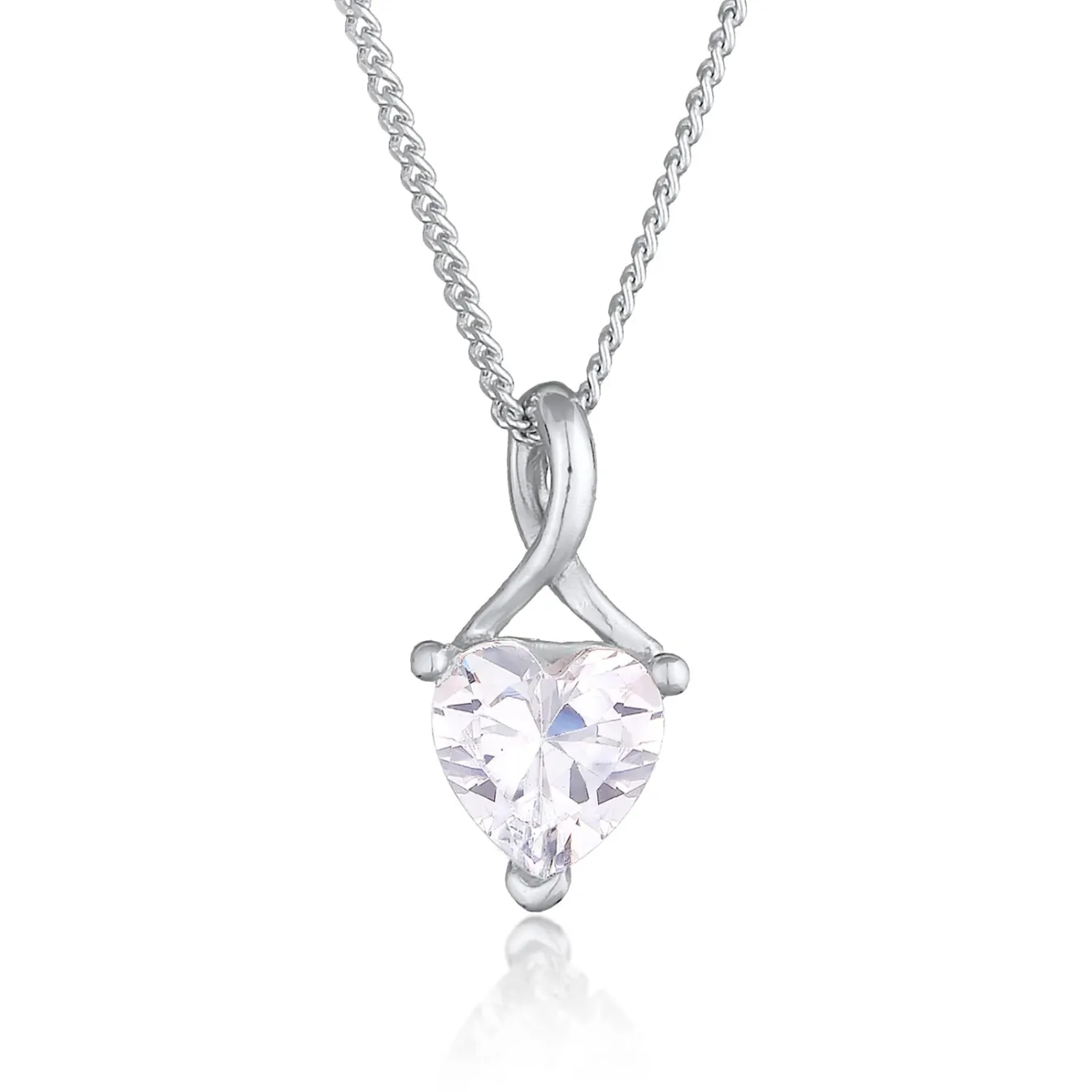 Elli "Halskette Herz Anhänger | Zirkonia (Weiß)< Symbol-schmuck|Herz-schmuck