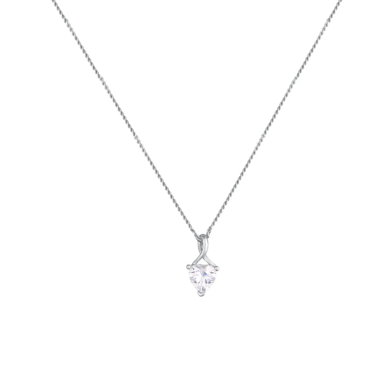 Elli "Halskette Herz Anhänger | Zirkonia (Weiß)< Symbol-schmuck|Herz-schmuck