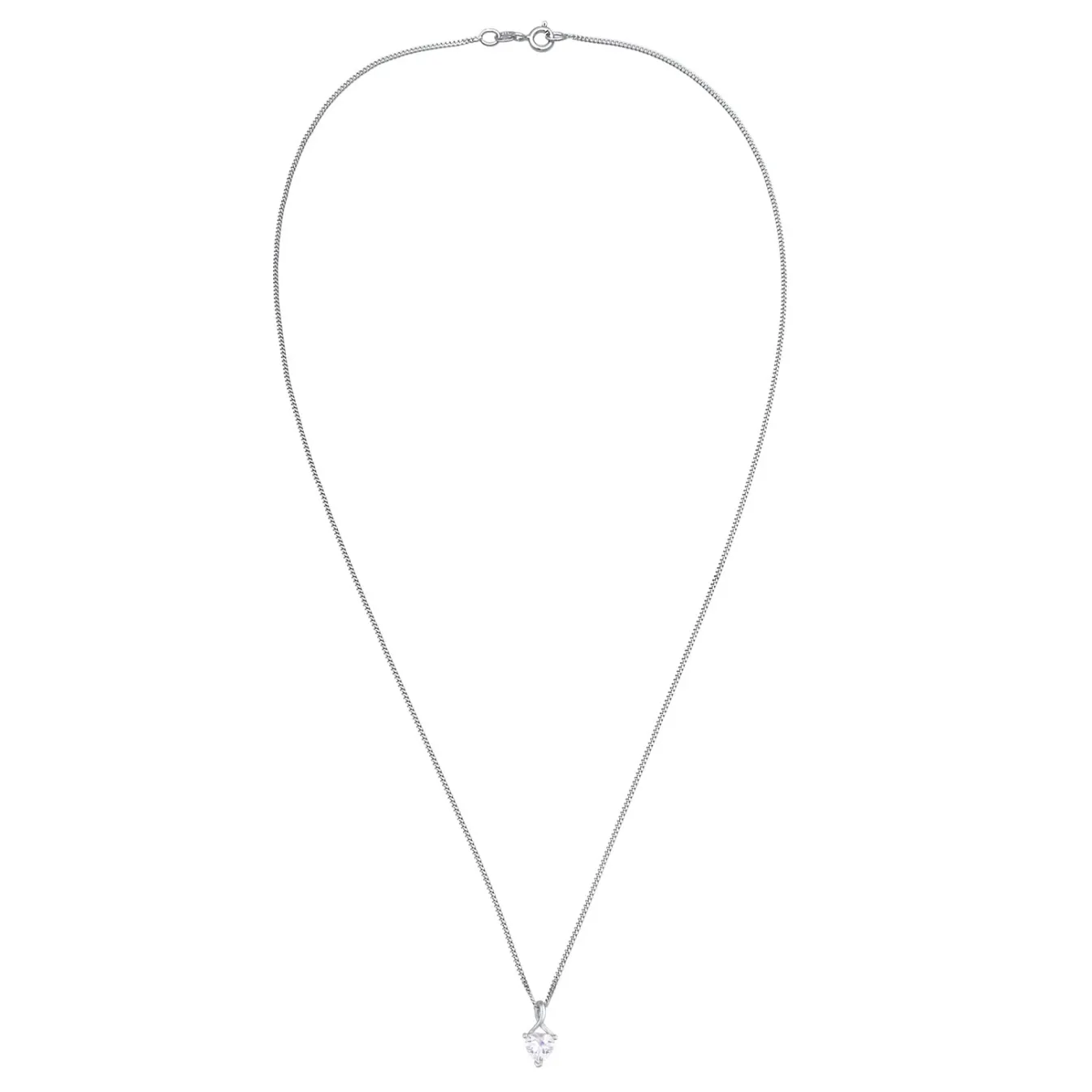 Elli "Halskette Herz Anhänger | Zirkonia (Weiß)< Symbol-schmuck|Herz-schmuck