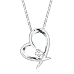 Elli "Halskette Herz Anhänger | Zirkonia (Weiß)< Roségold|Herz-schmuck