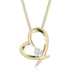 Elli "Halskette Herz Anhänger | Zirkonia (Weiß)< Roségold|Herz-schmuck