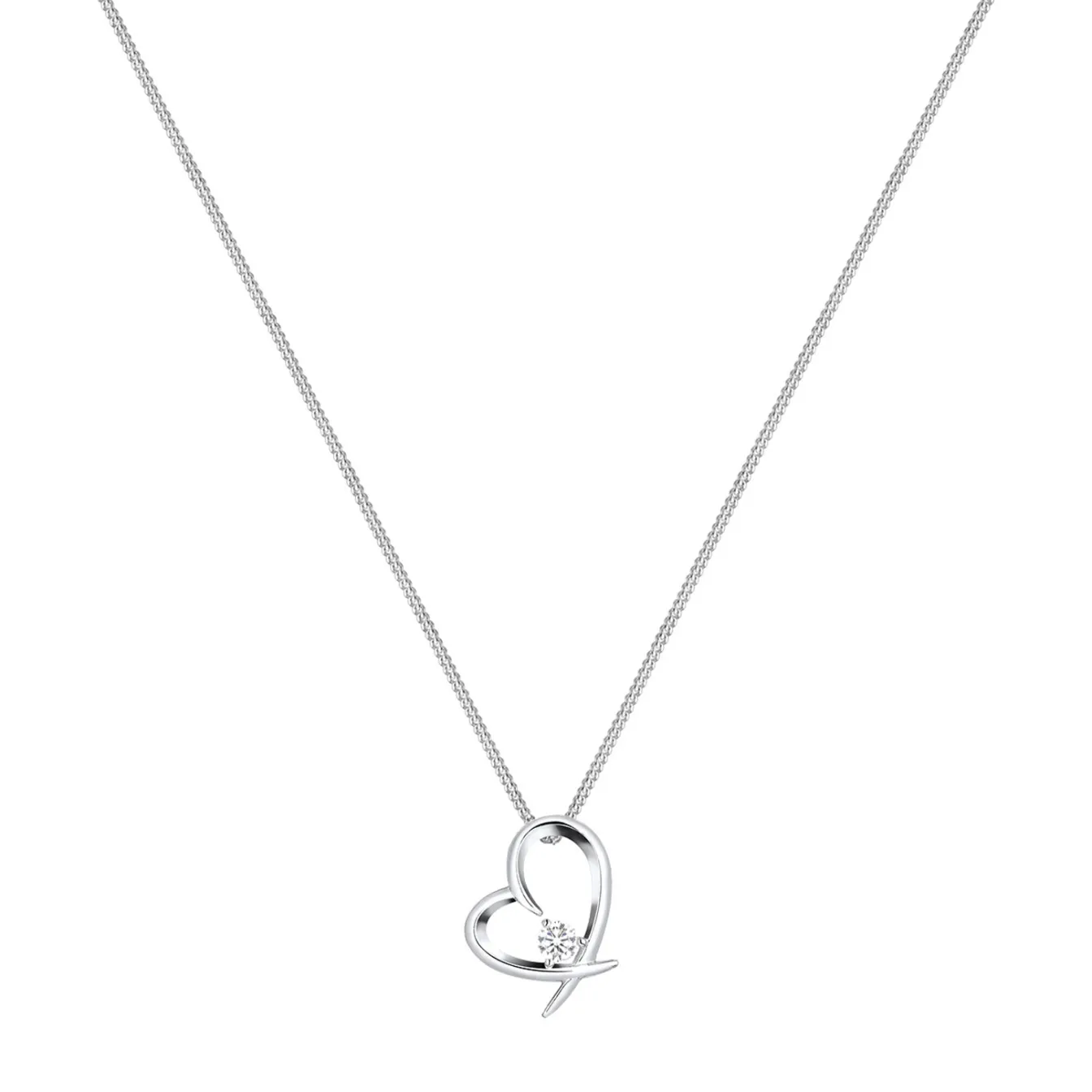Elli "Halskette Herz Anhänger | Zirkonia (Weiß)< Roségold|Herz-schmuck
