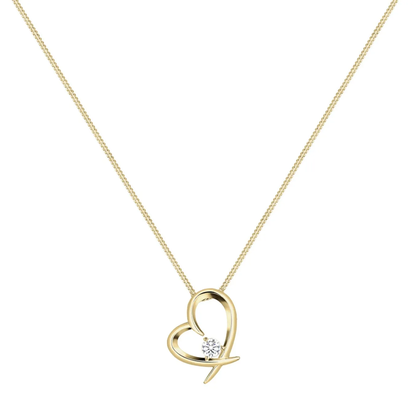 Elli "Halskette Herz Anhänger | Zirkonia (Weiß)< Roségold|Herz-schmuck