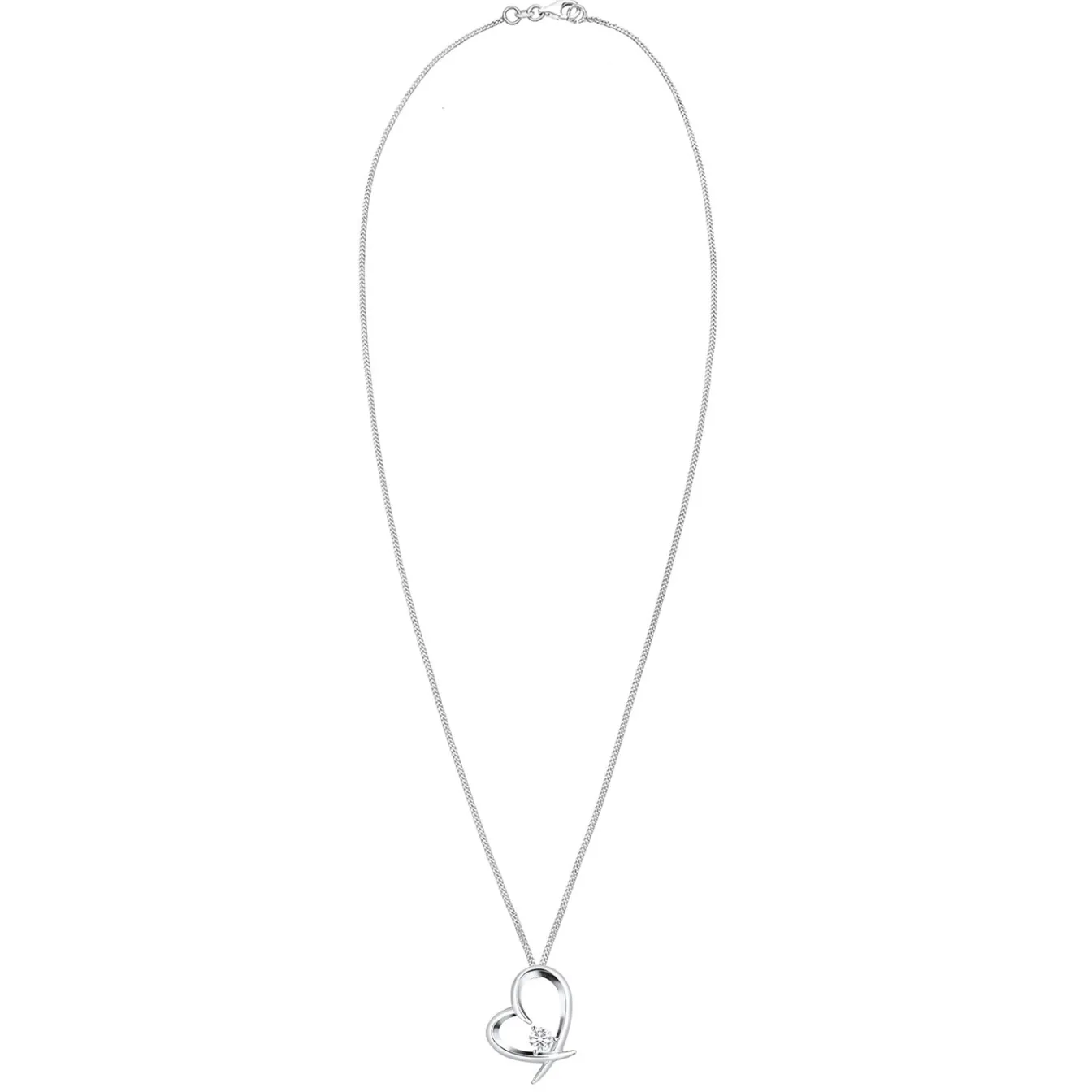 Elli "Halskette Herz Anhänger | Zirkonia (Weiß)< Roségold|Herz-schmuck