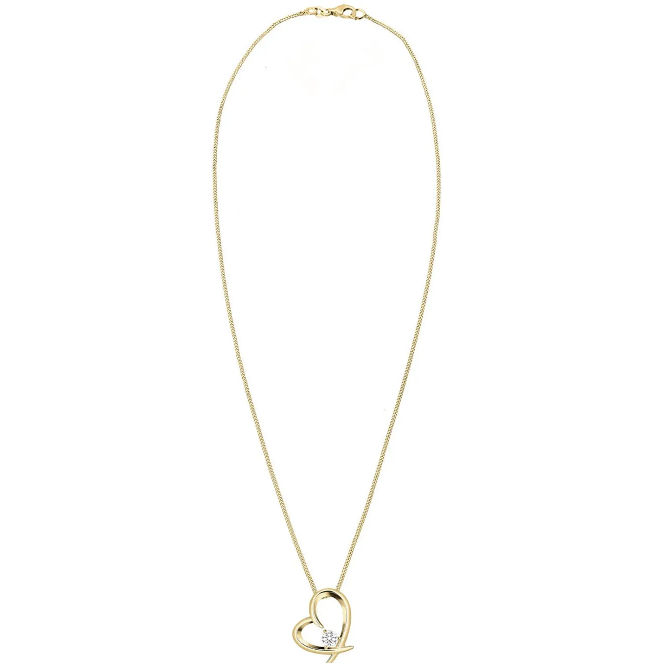 Elli "Halskette Herz Anhänger | Zirkonia (Weiß)< Roségold|Herz-schmuck