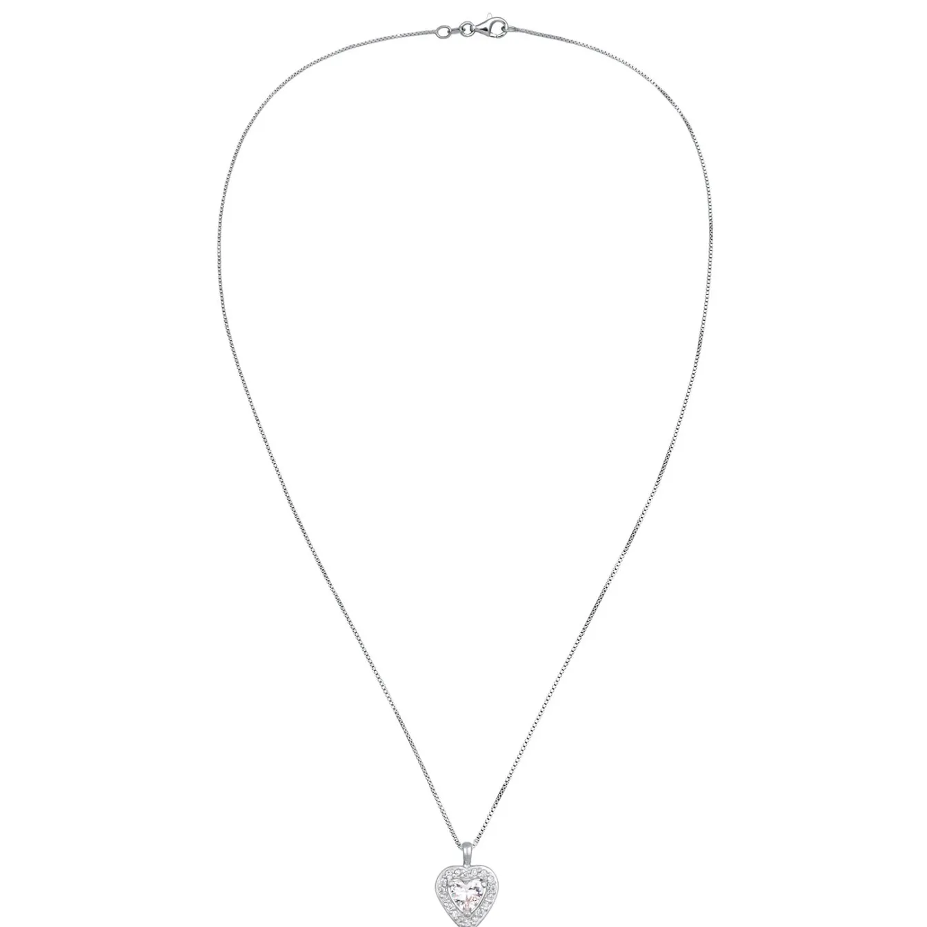 Elli "Halskette Herz Anhänger | Zirkonia (Weiß)< Vergoldet|Symbol-schmuck