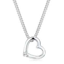 Elli "Halskette Herz Anhänger Cut-Out | Kristall (Weiß)< Symbol-schmuck|Herz-schmuck