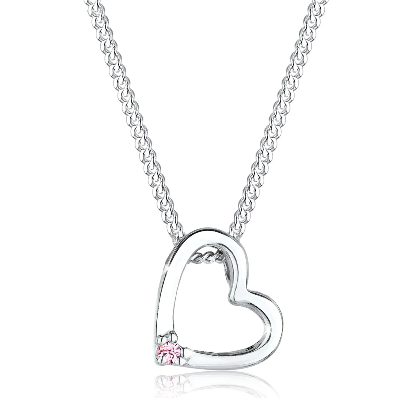 Elli "Halskette Herz Anhänger Cut-Out | Kristall (Weiß)< Symbol-schmuck|Herz-schmuck