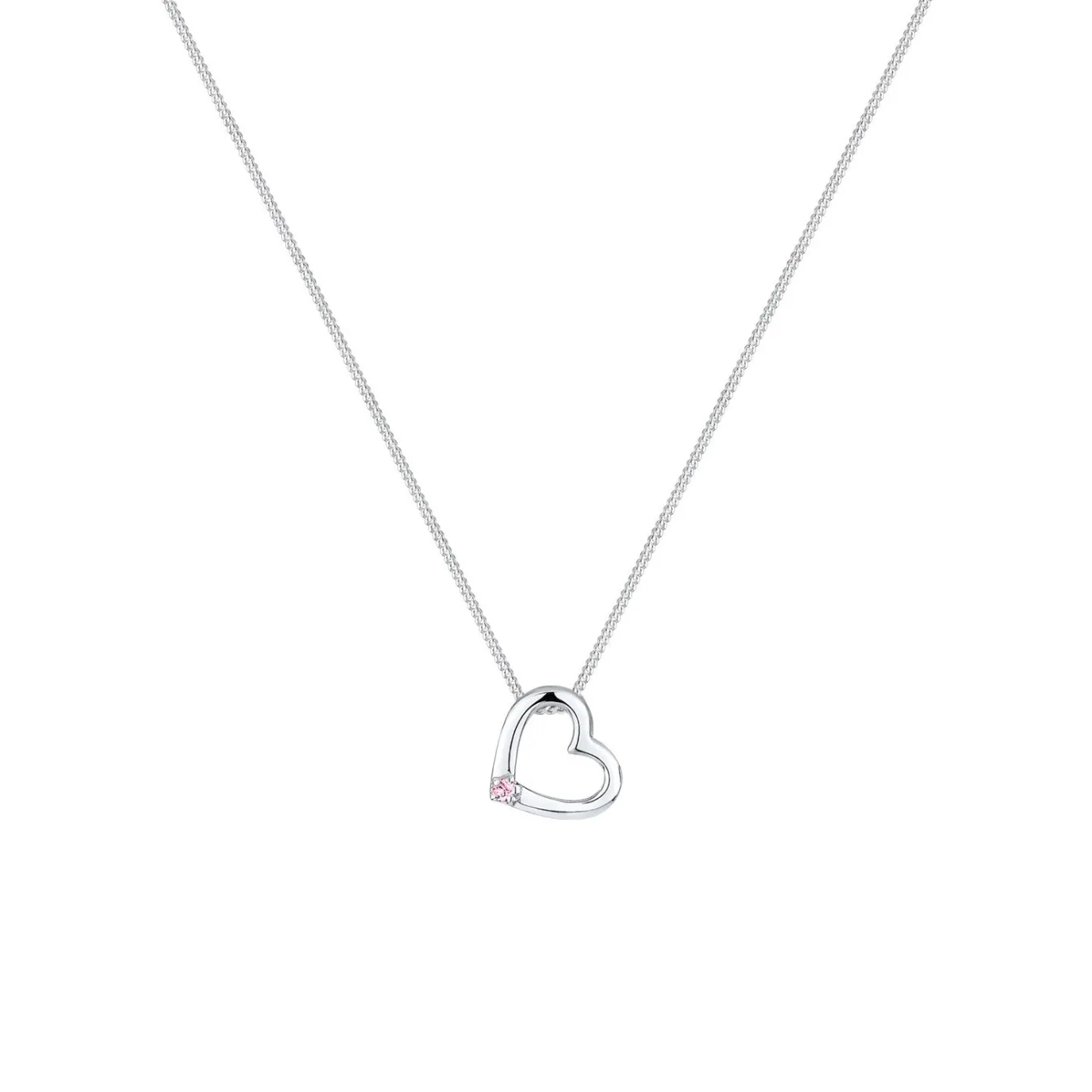 Elli "Halskette Herz Anhänger Cut-Out | Kristall (Weiß)< Symbol-schmuck|Herz-schmuck