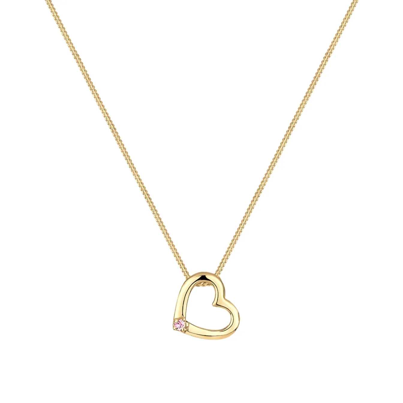 Elli "Halskette Herz Anhänger Cut-Out | Kristall (Weiß)< Symbol-schmuck|Herz-schmuck