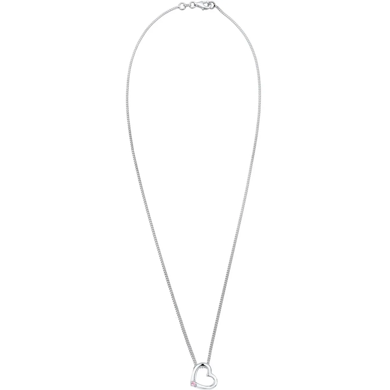 Elli "Halskette Herz Anhänger Cut-Out | Kristall (Weiß)< Symbol-schmuck|Herz-schmuck