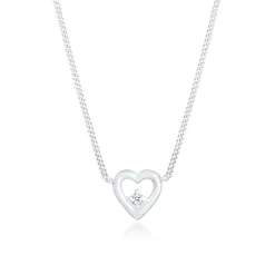 Elli "Halskette Herz Basic| Diamant (Weiß, 0,03 ct)< Symbol-schmuck|Herz-schmuck