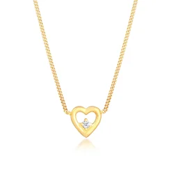 Elli "Halskette Herz Basic| Diamant (Weiß, 0,03 ct)< Symbol-schmuck|Herz-schmuck