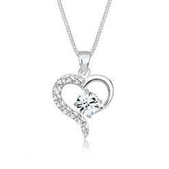 Elli "Halskette Herz Cut-Out | Kristalle (Weiß)< Roségold|Symbol-schmuck