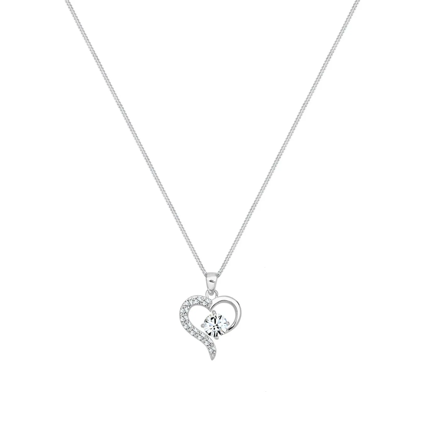 Elli "Halskette Herz Cut-Out | Kristalle (Weiß)< Roségold|Symbol-schmuck
