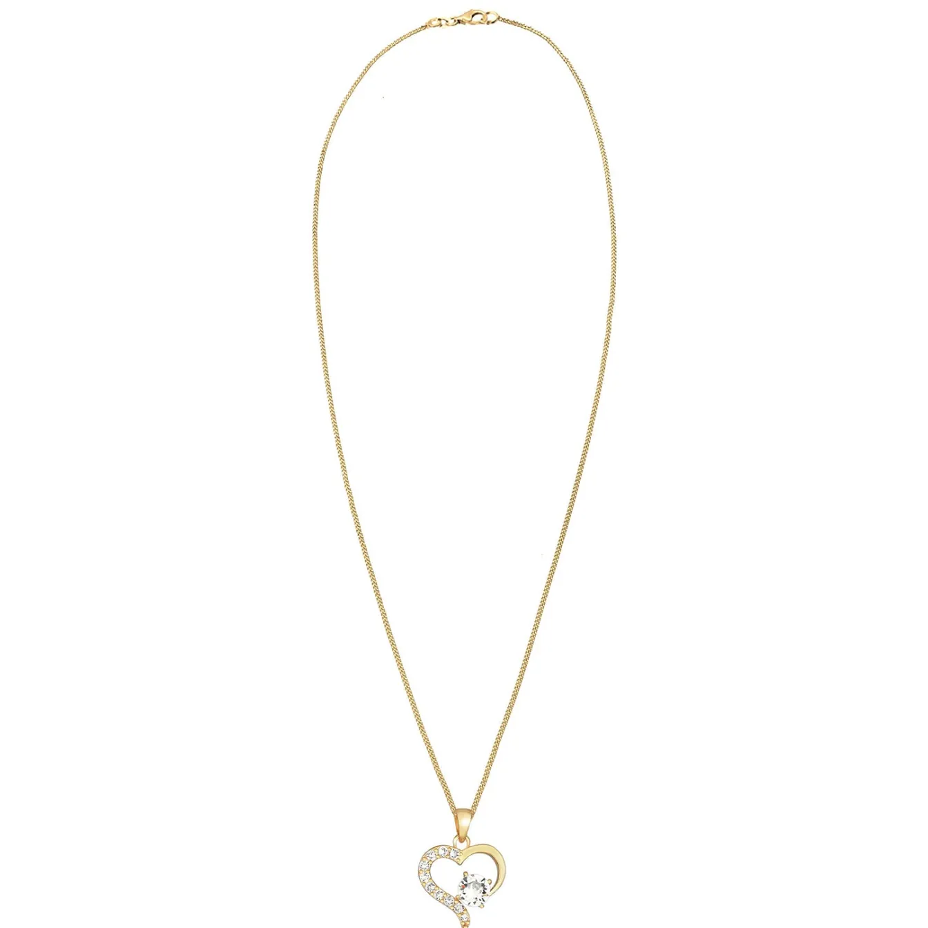 Elli "Halskette Herz Cut-Out | Kristalle (Weiß)< Roségold|Symbol-schmuck