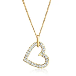 Elli "Halskette Herz Funkelnd | Kristalle (Weiß)< Roségold|Symbol-schmuck
