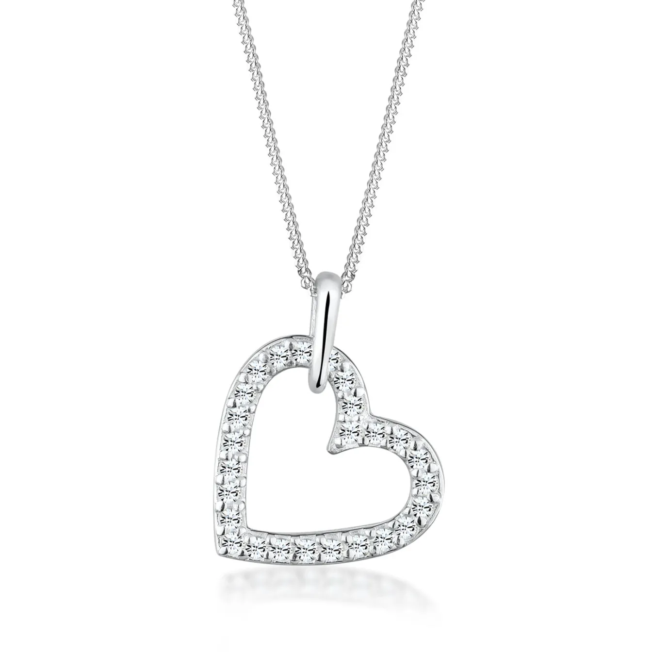 Elli "Halskette Herz Funkelnd | Kristalle (Weiß)< Roségold|Symbol-schmuck