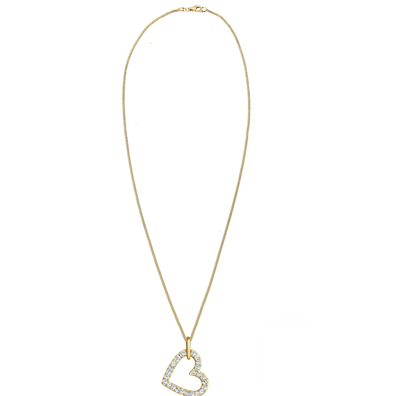 Elli "Halskette Herz Funkelnd | Kristalle (Weiß)< Roségold|Symbol-schmuck