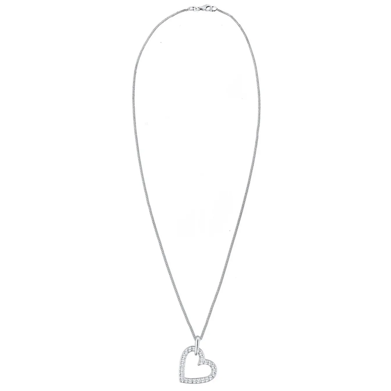 Elli "Halskette Herz Funkelnd | Kristalle (Weiß)< Roségold|Symbol-schmuck