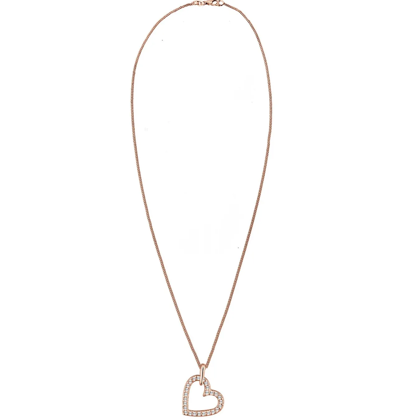 Elli "Halskette Herz Funkelnd | Kristalle (Weiß)< Roségold|Symbol-schmuck