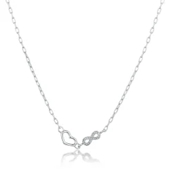 Elli "Halskette Herz Infinity | Glas Kristalle (Weiß)< Vergoldet|Symbol-schmuck