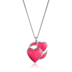 Elli "Halskette Herzen Emoji | Emaille (Pink)< Vergoldet|Symbol-schmuck