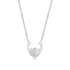 Elli "Halskette Hirsch | Opal (Weiß)< Letzte Chance|Halsketten