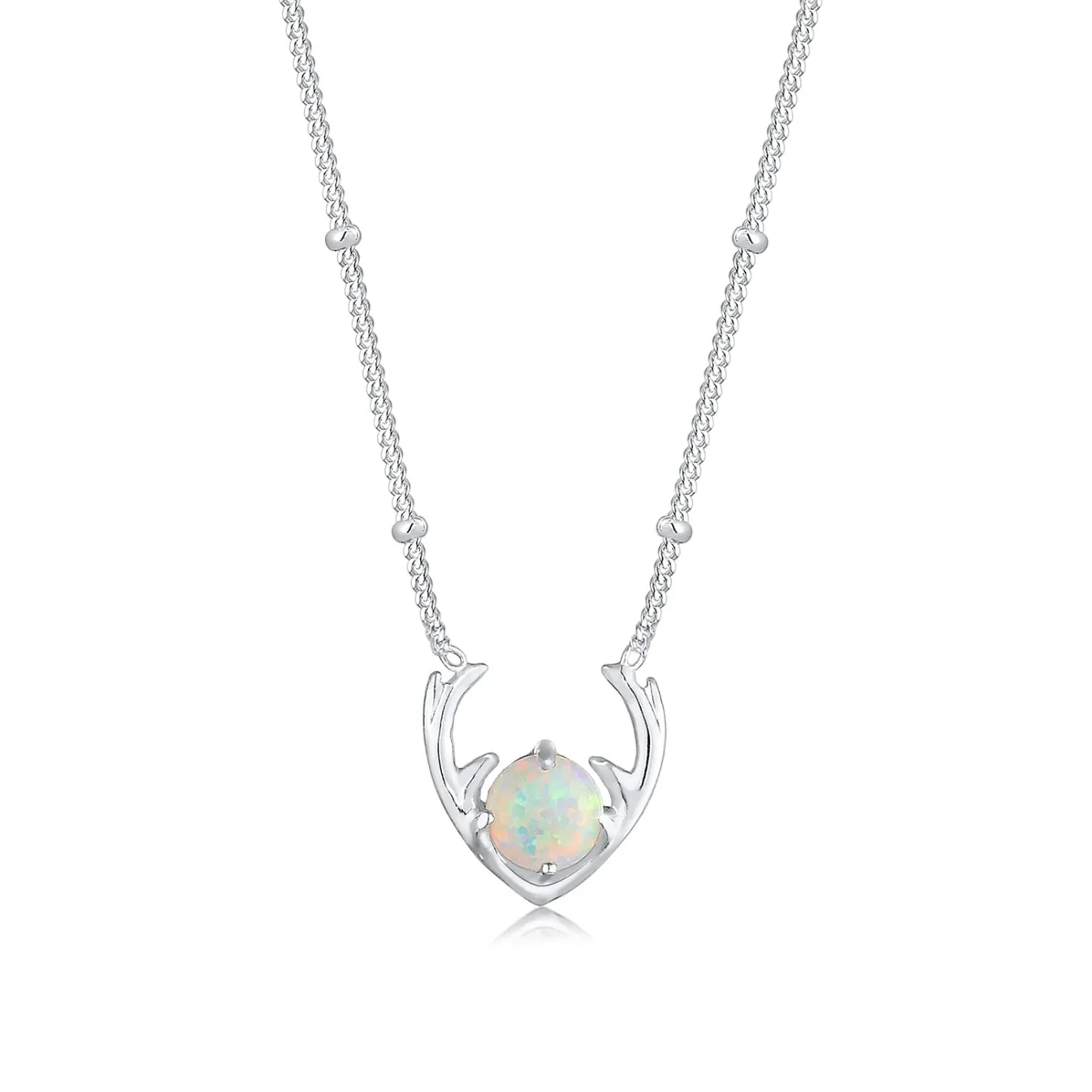 Elli "Halskette Hirsch | Opal (Weiß)< Letzte Chance|Halsketten