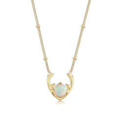 Elli "Halskette Hirsch | Opal (Weiß)< Letzte Chance|Halsketten