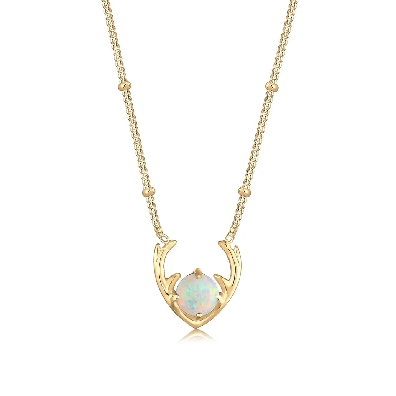 Elli "Halskette Hirsch | Opal (Weiß)< Letzte Chance|Halsketten