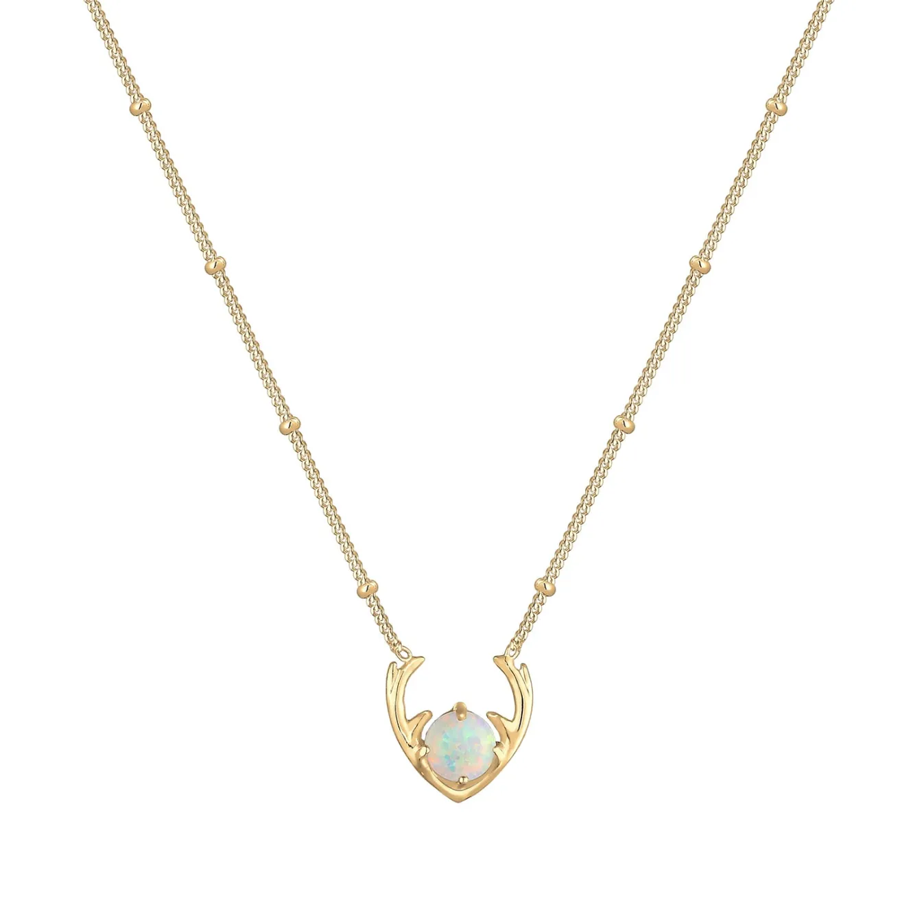 Elli "Halskette Hirsch | Opal (Weiß)< Letzte Chance|Halsketten