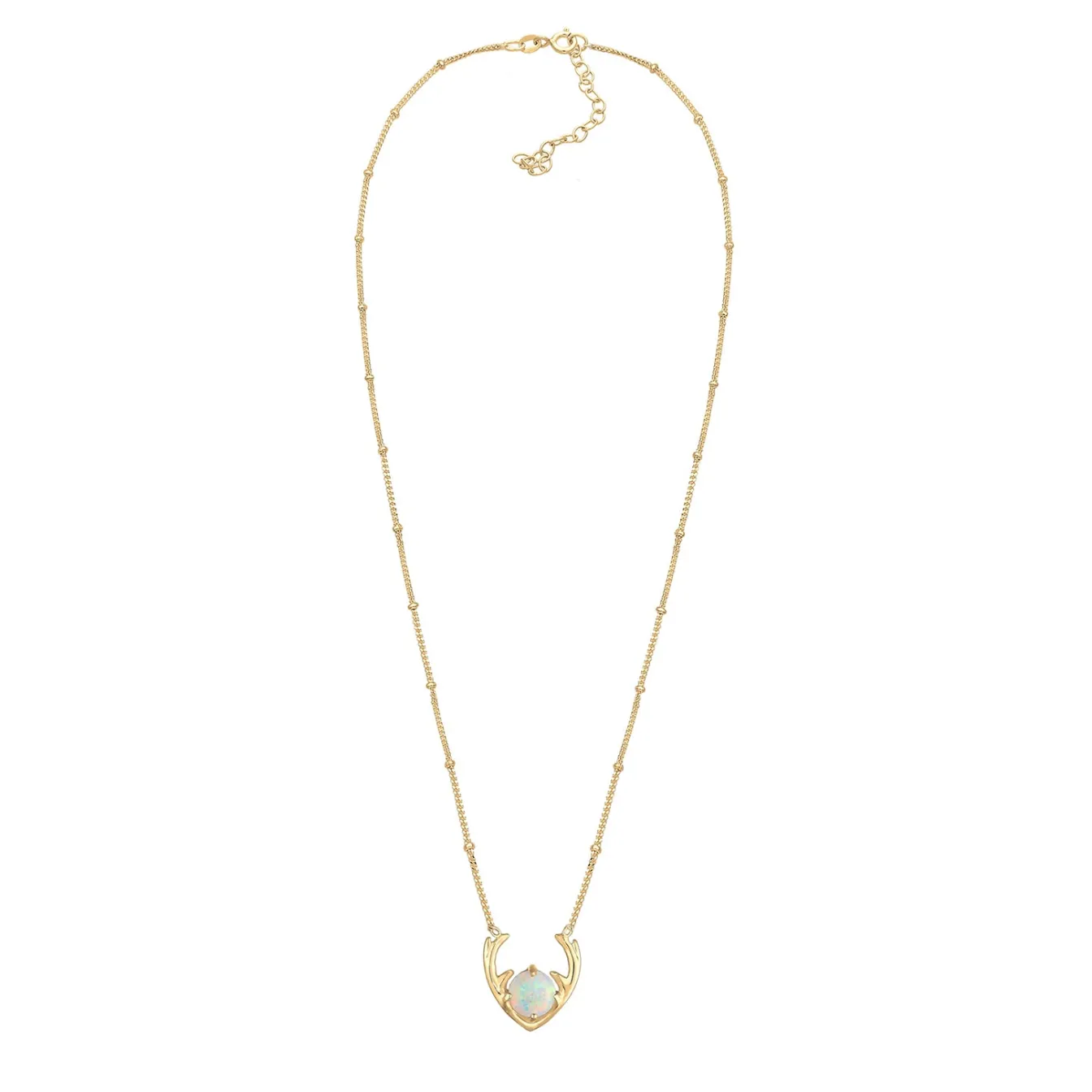 Elli "Halskette Hirsch | Opal (Weiß)< Letzte Chance|Halsketten