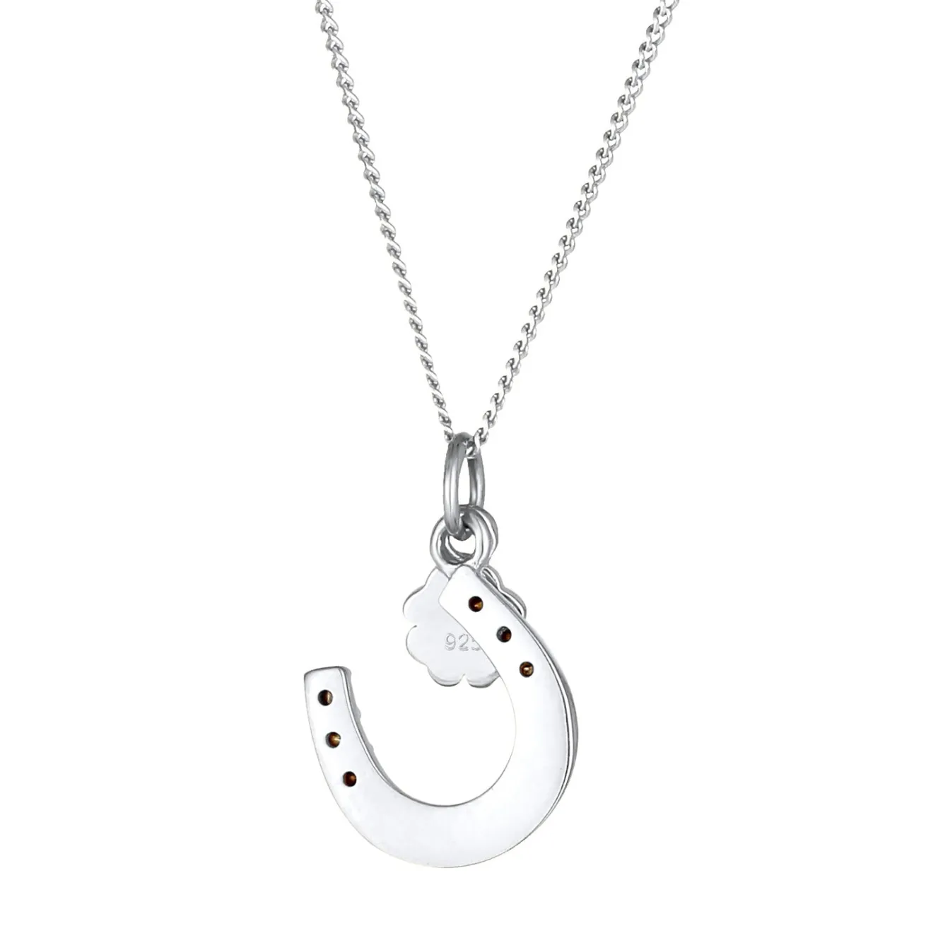 Elli "Halskette Hufeisen | Kristall (Weiß)< Roségold|Symbol-schmuck