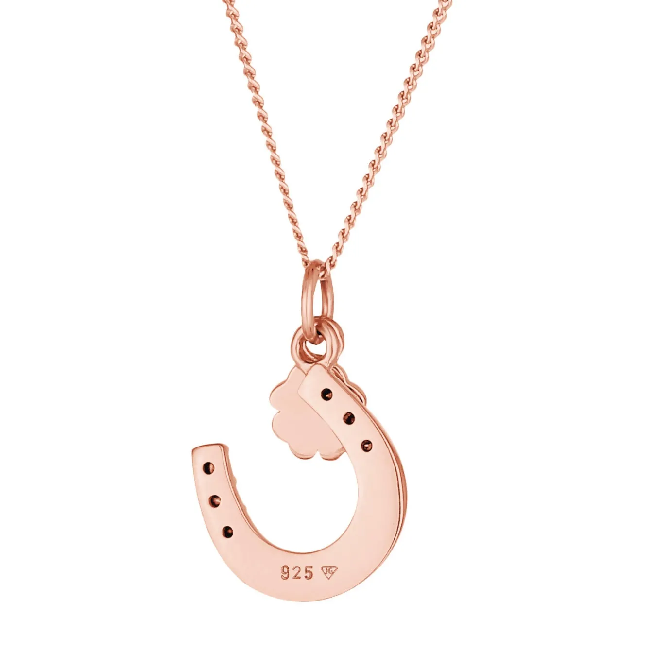 Elli "Halskette Hufeisen | Kristall (Weiß)< Roségold|Symbol-schmuck