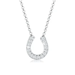 Elli "Halskette Hufeisen | Zirkonia (Weiß)< Symbol-schmuck|Halsketten