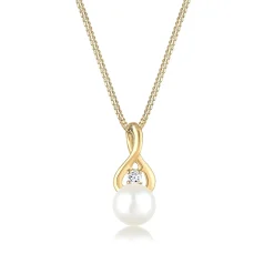 Elli "Halskette Infinity | Süßwasserperle, Topas (Weiß)< Symbol-schmuck|Herz-schmuck