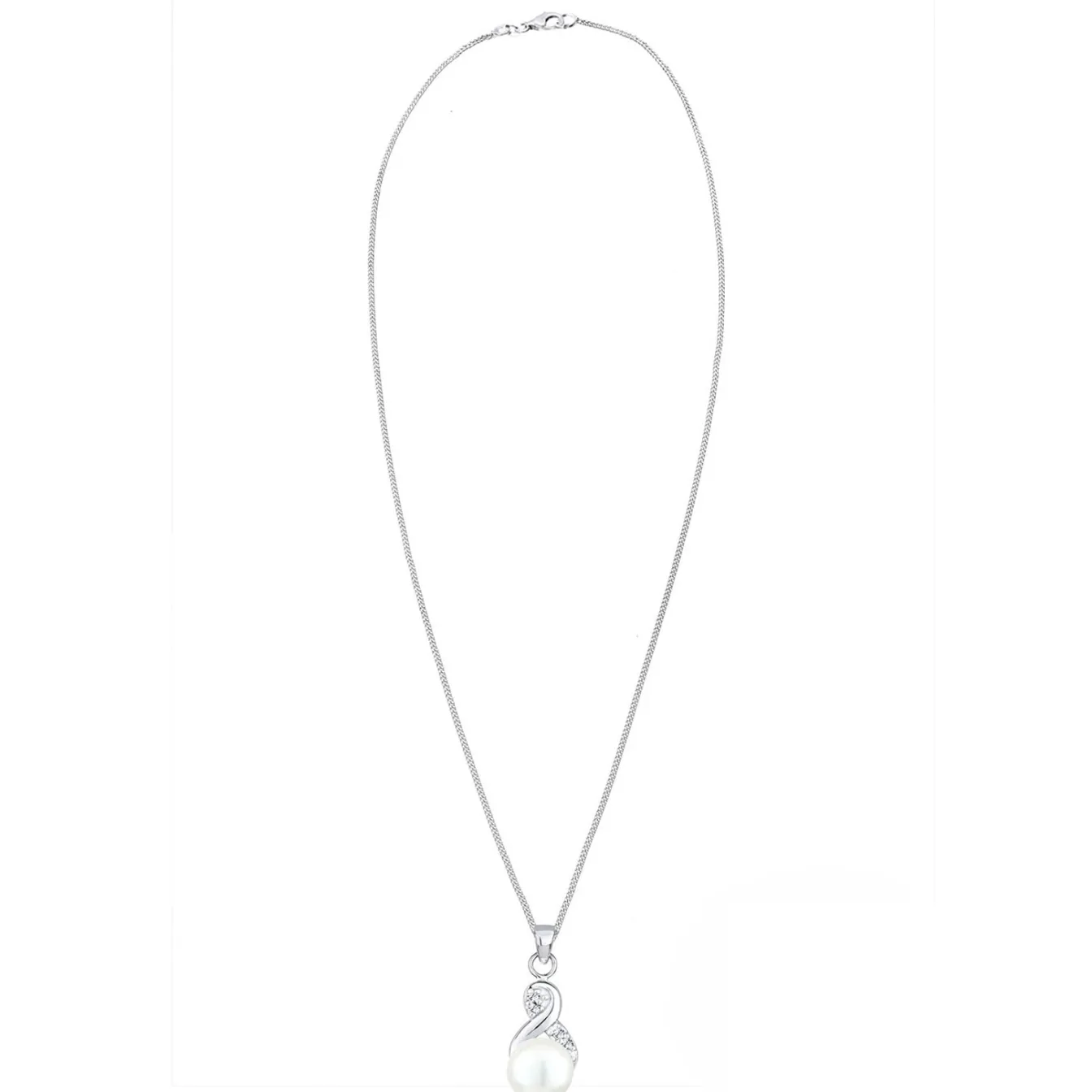 Elli "Halskette Infinity | Süßwasserperle, Kristall (Weiß)< Roségold|Symbol-schmuck