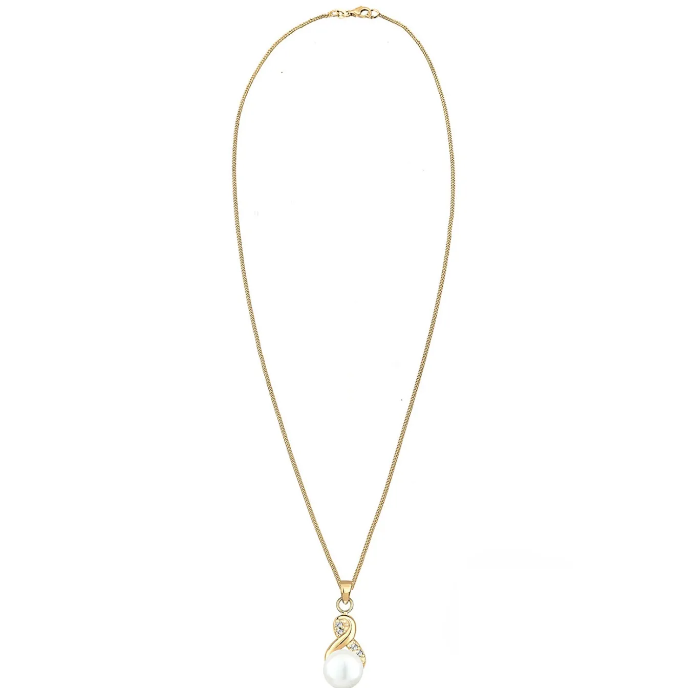 Elli "Halskette Infinity | Süßwasserperle, Kristall (Weiß)< Roségold|Symbol-schmuck