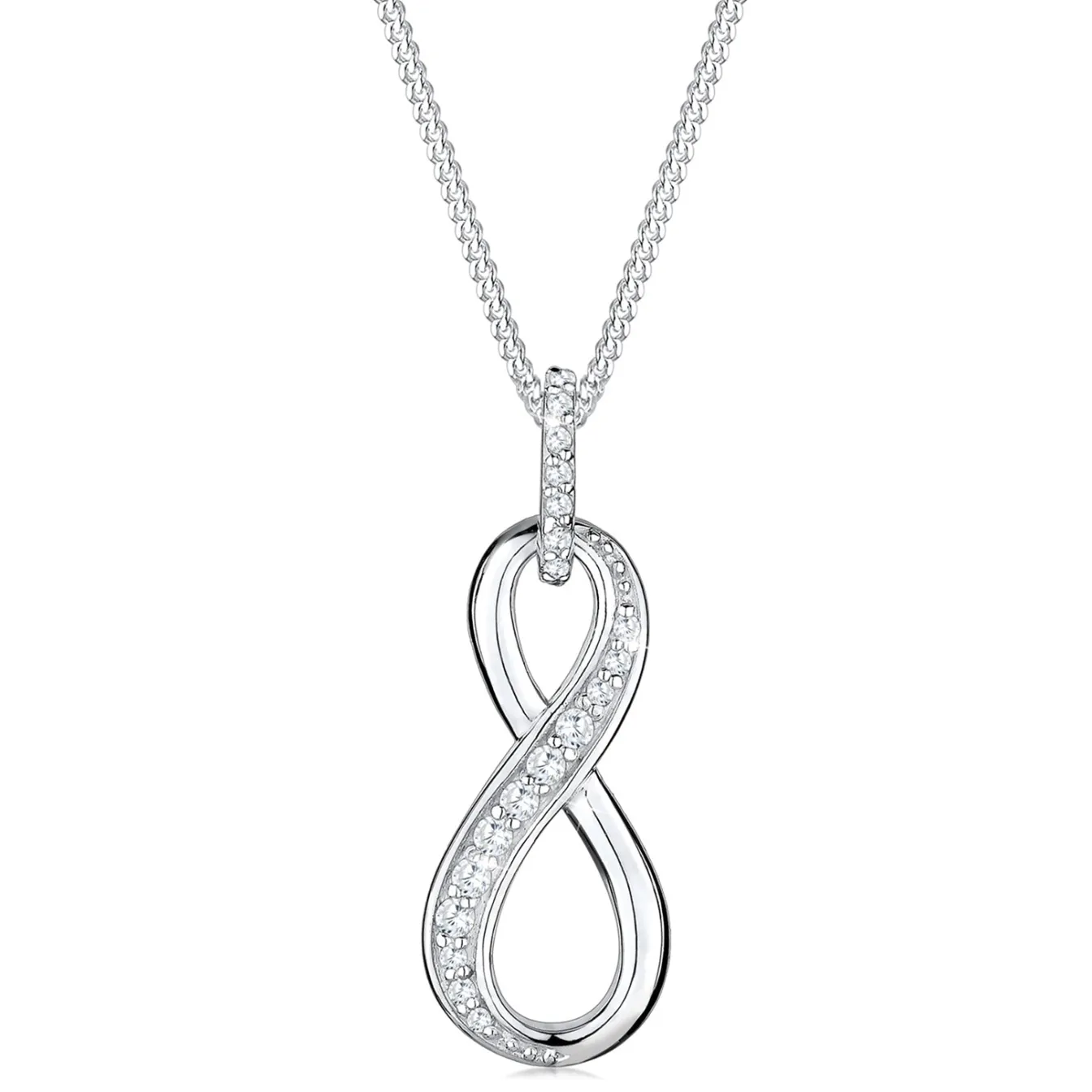 Elli "Halskette Infinity Anhänger | Zirkonia (Weiß)< Roségold|Symbol-schmuck