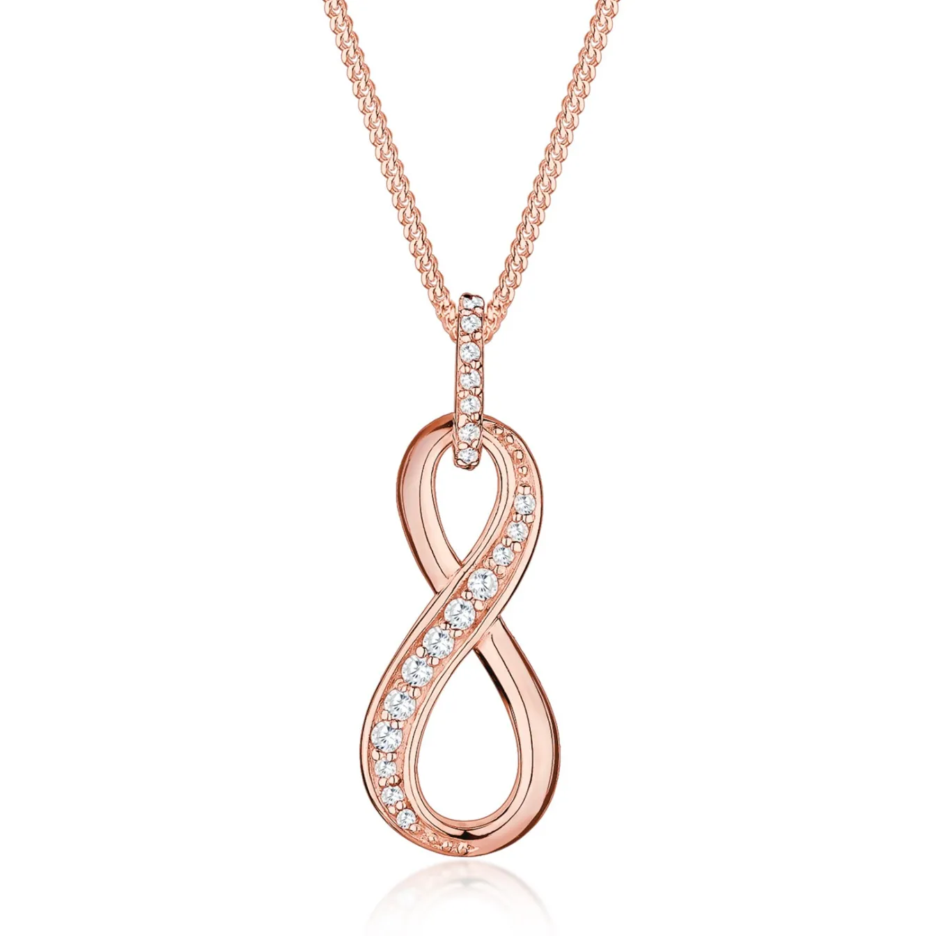 Elli "Halskette Infinity Anhänger | Zirkonia (Weiß)< Roségold|Symbol-schmuck