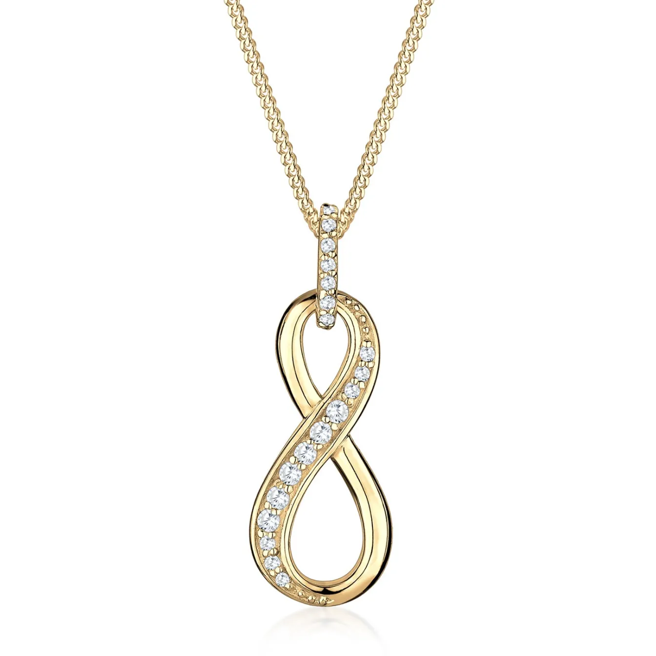 Elli "Halskette Infinity Anhänger | Zirkonia (Weiß)< Roségold|Symbol-schmuck