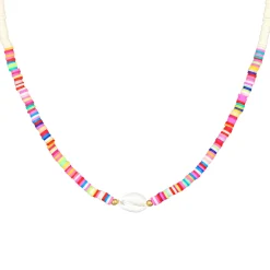 Elli "Halskette Kauri Muschel | Heishi Perlen (Bunt)< Perlen|Halsketten