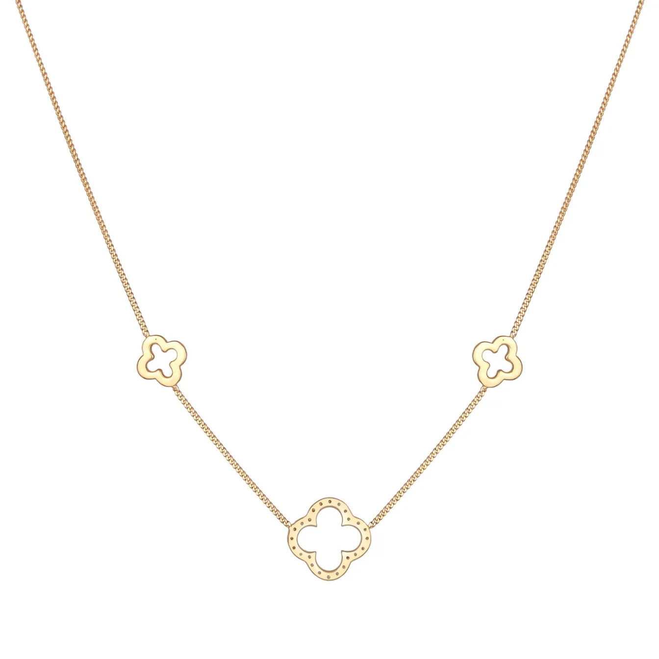 Elli "Halskette Kleeblatt Symbol< Vergoldet|Symbol-schmuck