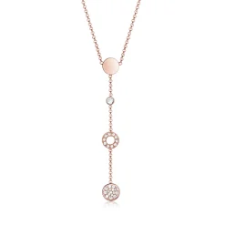 Elli "Halskette Kreis | Kristall (Weiß)< Roségold|Halsketten