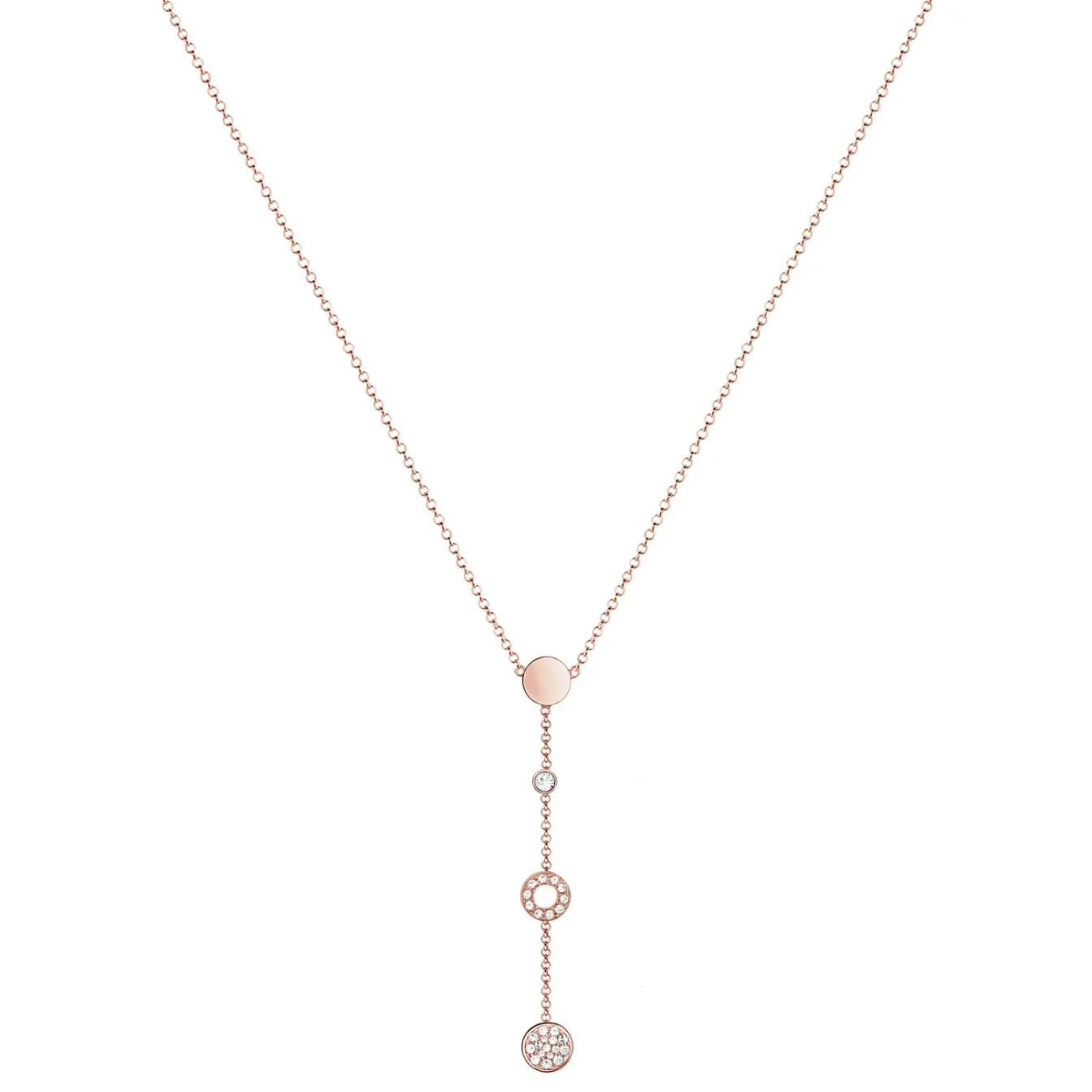 Elli "Halskette Kreis | Kristall (Weiß)< Roségold|Halsketten