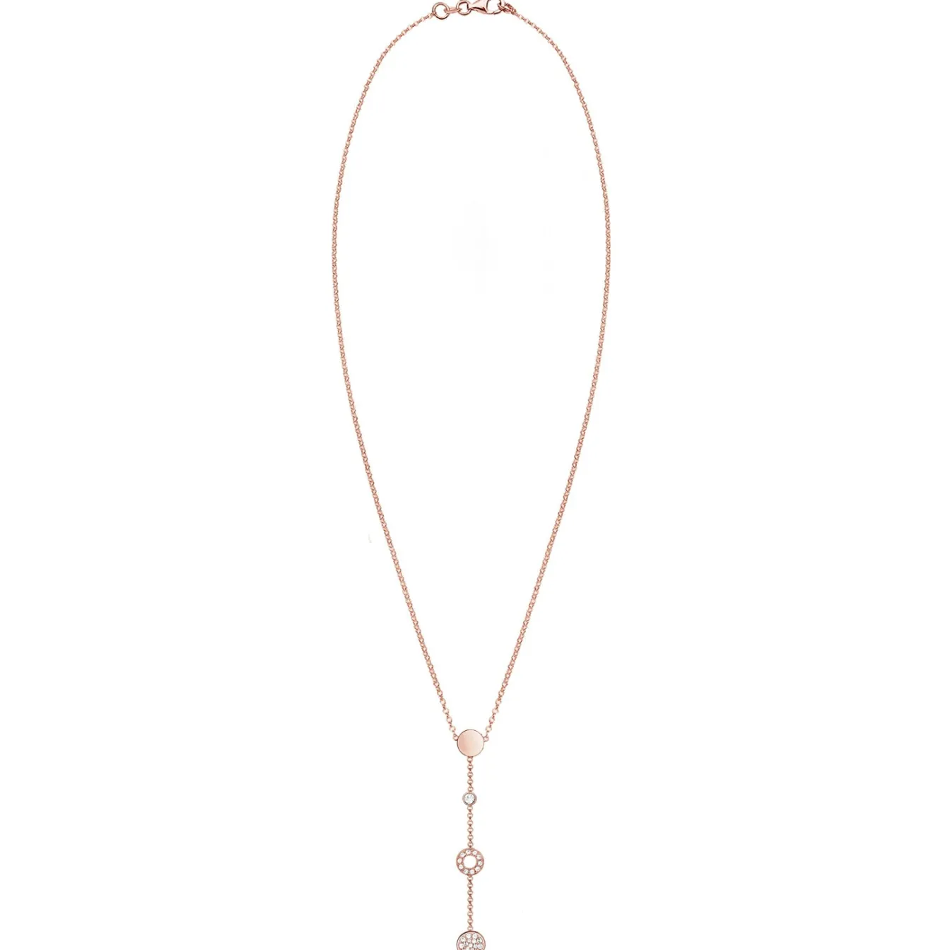 Elli "Halskette Kreis | Kristall (Weiß)< Roségold|Halsketten